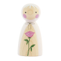 Peepul small wooden summer flower doll on a white background