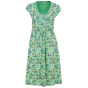 green organic cotton women's dress with the spring meadow print from piccalilly