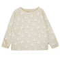 pale cream long sleeve pyjama top with white rabbit all over print from piccalilly