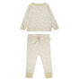 cream long sleeve pyjama set with white rabbit print from piccalilly