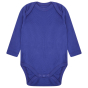 blue organic cotton long-sleeve babysuit from piccalilly