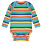 rainbow stripes organic cotton long-sleeve babysuit from piccalilly