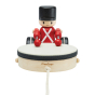 Close up of the PlanToys childrens pull along drumming toy on a white background