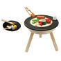 PlanToys kids wooden BBQ role play set laid out on a white background