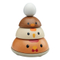 PlanToys kids wooden nesting chicken bowls stacked in a tower with a toy egg on top 
