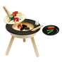 PlanToys kids plastic-free wooden BBQ toy set on a white background