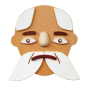 PlanToys build a face wooden toy laid out to look like an old man on a white background