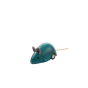 PlanToys Wooden Pull-Back Mouse Toy in blue. 