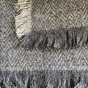 Close up of the tassels on the Respiin handmade wool throw blanket