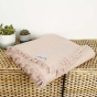 ReSpiin Dusty Pink Plain Wool Throw With Fringe