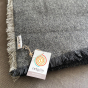 Close up of the recycled wool Respiin throw blanket in the dark slate grey colour