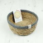 ReSpiin Grey Small Shallow Seagrass & Jute Basket