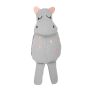 Roommate grey hippo rag doll soft toy on a white background