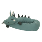 Roommate eco-friendly long lazy dragon childrens cushion in the sea grey colour on a white background