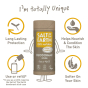 Salt of the Earth plastic-free amber and sandalwood solid deodorant stick infographic