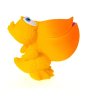 yellow coloured natural rubber pelican toy from Lanco pictured on a plain white background