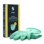 Seep FSC Certified natural rubber gloves on a white background next to their packaging