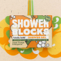 A Shower Blocks essential oil collection sweet orange and bergamot fragranced plastic free Gel Bar pictured in it's box on a orange, yellow and green coloured background 
