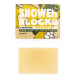 Shower Blocks essential oil collection lemon & rosemary fragranced plastic free Gel Bar pictured next to the box on a plain background 