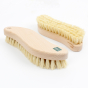 2 Slice of Green FSC Certified wooden scrubbing brushes on a white background showing the plant-based bristles
