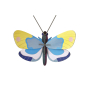 Studio roof eco-friendly slotting cardboard yellow monarch butterfly model on a white background