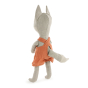 Back of the Tobe natural hemp plush fox toy on a white background