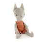 Bajo kids soft plush fox toy figure sat on a white background
