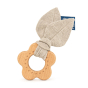 Tobe children's natural wood and hemp flower baby teething toy on a white background