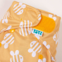 Close up of the velcro closure on the bamboozle nappy wrap 