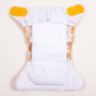 Tots Bots newborn nappy pad shown inside a bamboozle wrap