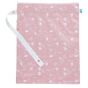 Back of the Tots Bots reusable shoreline pink nappy wet bag on a white background