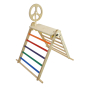 Triclimb single rainbow childrens climbing frame with arben top deck and steering wheel accessories on a white background