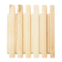 Triclimb natural wooden miri sticks set laid out in a line on a white background