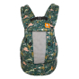 Tula dark green dinosaur print explore baby wearing carrier on a white background