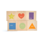 Uncle Goose plastic-free kids French vocabulary learning blocks stacked in a rectangle shape on a white background
