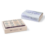 Uncle Goose children's wooden star sign toy cubes in their wooden case on a white background