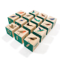 Uncle goose eco-friendly wooden blocks building set laid out on a white background