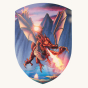Vah Firedrake Ignis Dragon Wooden Toy Shield pictured on a plain background 