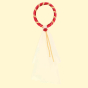 Vah Red Isabella Medieval Veil pictured on a cream coloured background 