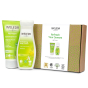 Weleda Refresh Your Senses Gift Set including Refresh Citrus Creamy Body Wash 200ml and Citrus Refreshing Body Lotion 200ml, and a decorative cardboard gift box.