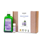 Weleda Relax & Unwind Wellbeing Gift Set - Lavender.  This luxurious lavender gift set includes Lavender Relaxing Bath Milk 200ml and a mini Lavender Relaxing Body Oil 10ml. Also pictured is the eco friendly and decorated cardboard box packaging.