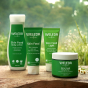 An image of four products from the Weleda Skin Food range, body loction, skin food original, skin food light and the body butter