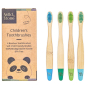 Wild & Stone Children's Bamboo Toothbrush - 4 Pack - Aqua