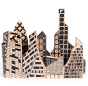 The Bajo City Puzzle is a chunky 9-piece wooden puzzle that can be used to make a striking monochrome cityscape jigsaw, or used to make your own 3D city scene.  