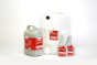 Bio-D refill, spray bottles, 5 litre and 20 litre of all purpose sanitisers on a white background