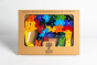 Alphabet Jigsaw sustainable rainbow Elephant Alphabet jigsaw puzzle toy in its recyclable cardboard box on a white background