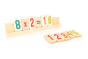 Bajo sustainable wooden maths learning set set out in a maths equation on a white background