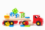 Bajo Large Red Cargo Truck & Wooden Shape Sorter Toy