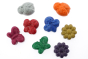 Bee Crayative eco-friendly non-toxic natural beeswax garden creature shaped crayons laid out on a white background