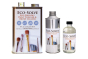 3 sizes of Natural Earth eco-friendly Eco-Solve paint thinners lined up on a white background